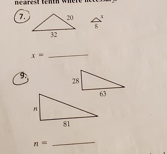 Each pair of figures is similar. Find the missing length. Round to the nearest tenth-example-1