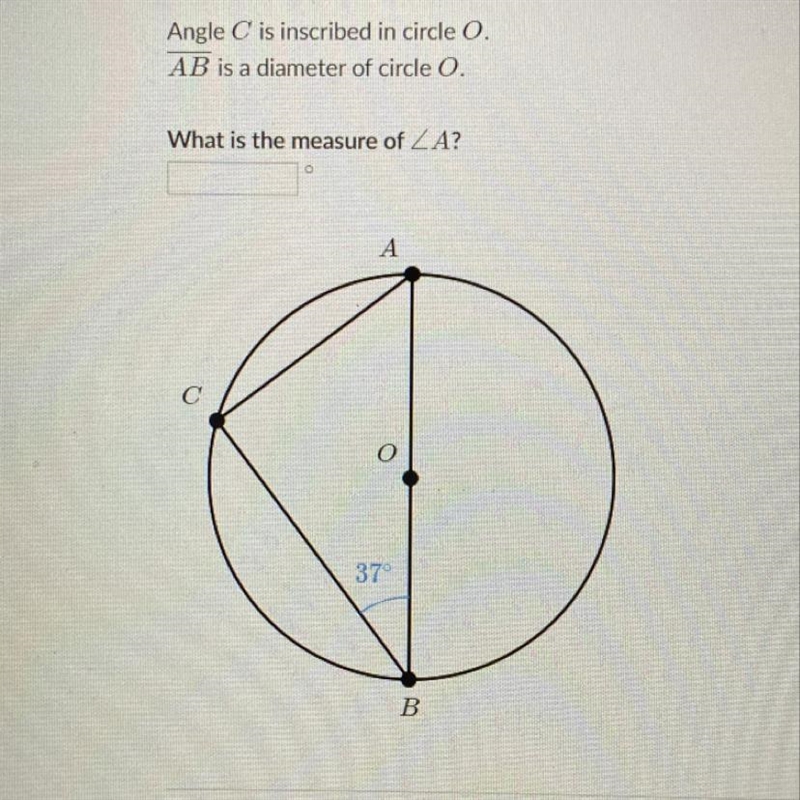 What is the measure of angle A?-example-1