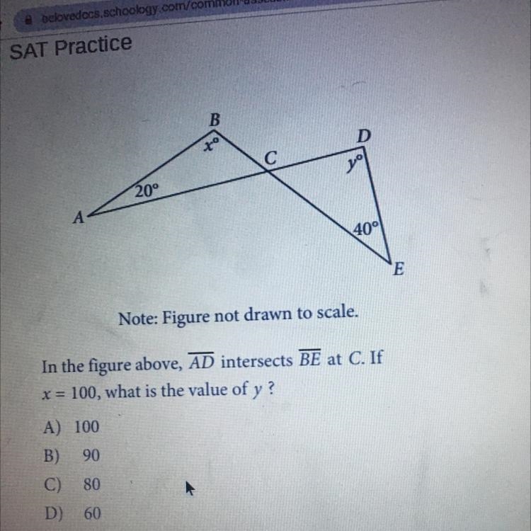 If x=100, what is the value of y ?-example-1