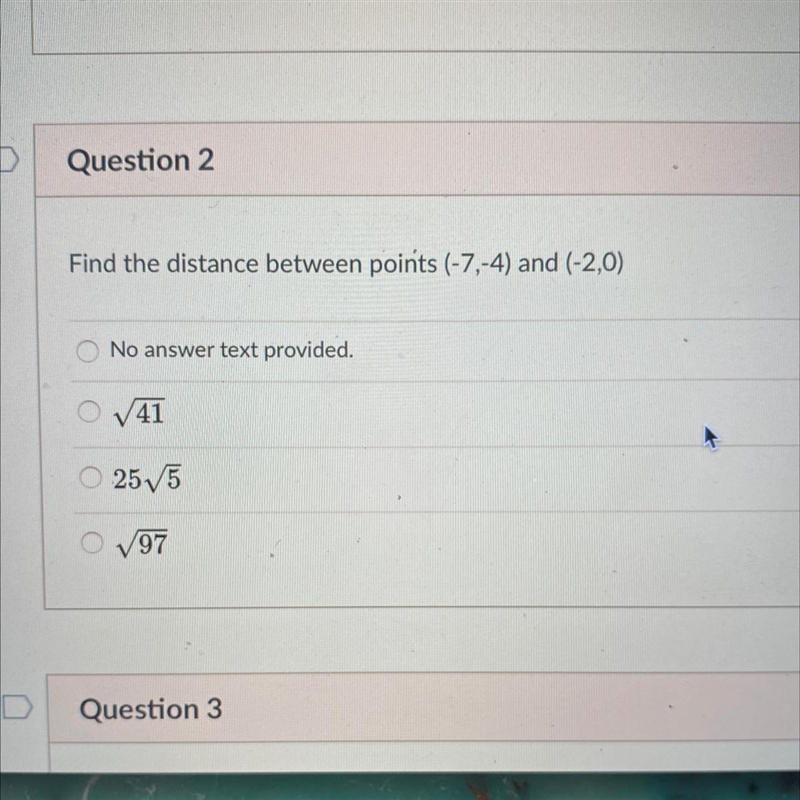 Please help me!! Find the distance between points (-7,-4) and (-2,0)-example-1