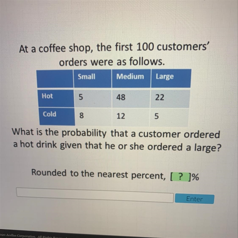 At a coffee shop, the first 100 customers’ orders were as follows-example-1