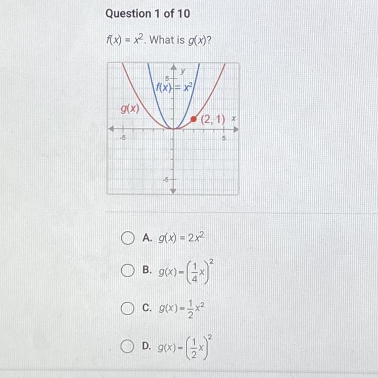 F(x) = x2. What is g(x)?-example-1