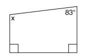 What is the measure of x? 37° 67° 97° 107°-example-1