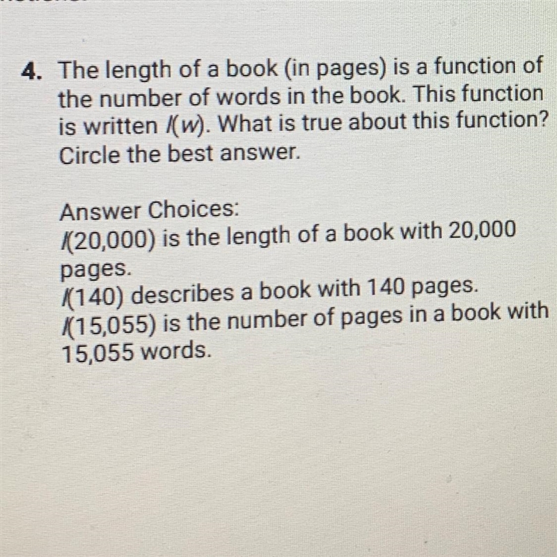 Please helpppp The length of a book (in pages) is a function of the number of words-example-1