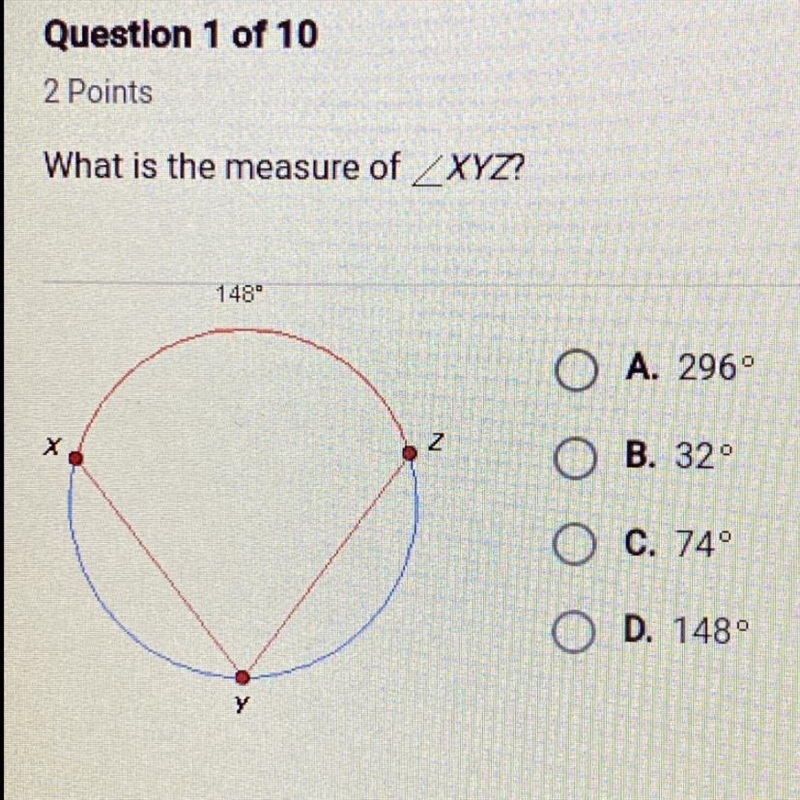 What is the measure of XYZ? please help me out-example-1