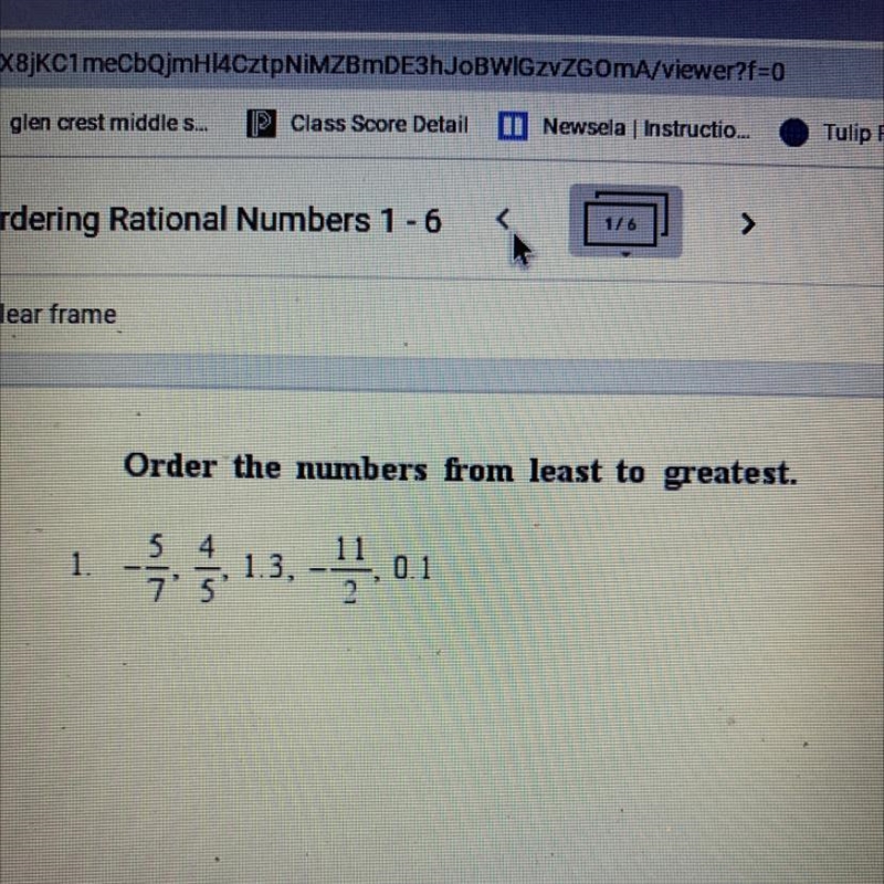 Order the numbers from least to greatest.-example-1