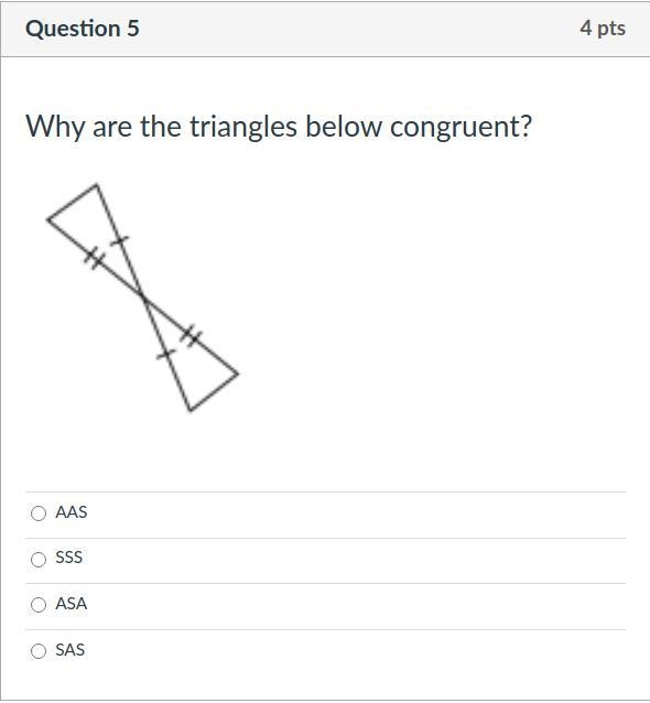 Why are the triangles below congruent?-example-1