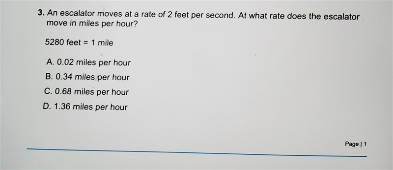 An escalator moves at a rate of 2 feet per seconds. At what rate does the scalator-example-1