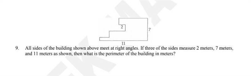 All sides of the building shown above meet at right angles. If three of the sides-example-1