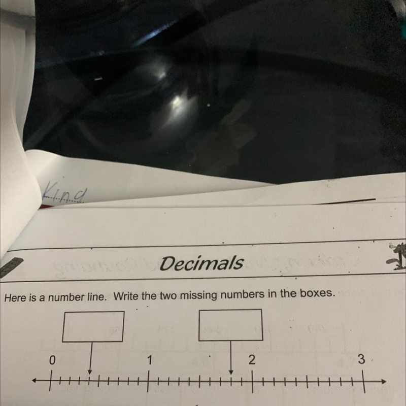 1. Here is a number line. Write the two missing numbers in the boxes. 0 2-example-1