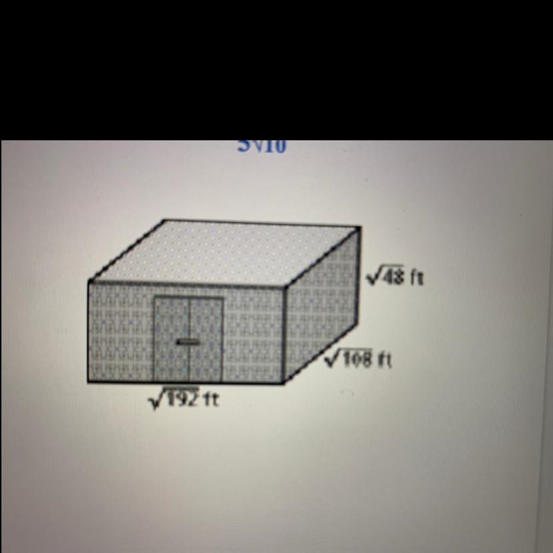 Find the perimeter and volume of the shed.-example-1