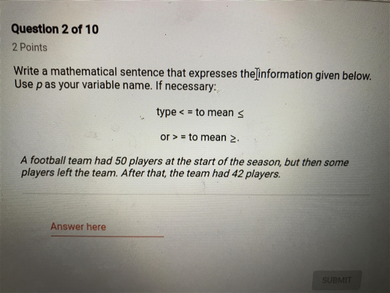 a football team had 50 players at the start of the season, but then some players left-example-1