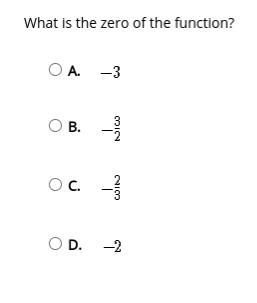 The graph of a linear function is given below. What is the zero of the function?-example-2