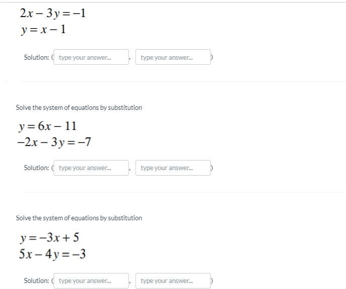 HELP WITH MATH!!! 20 points the questions are solving systems by substitution-example-1