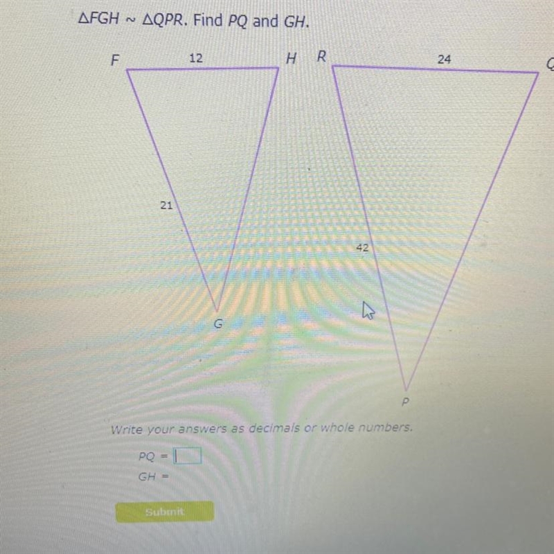 Side lengths and angle measures in similar figures-example-1