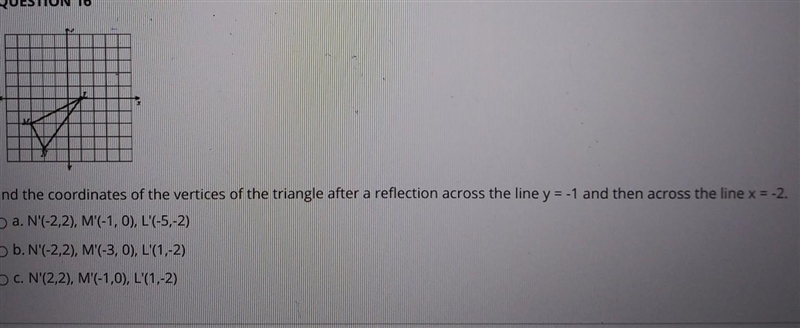 find the coordinates of the vertices of the triangle after a reflection across the-example-1