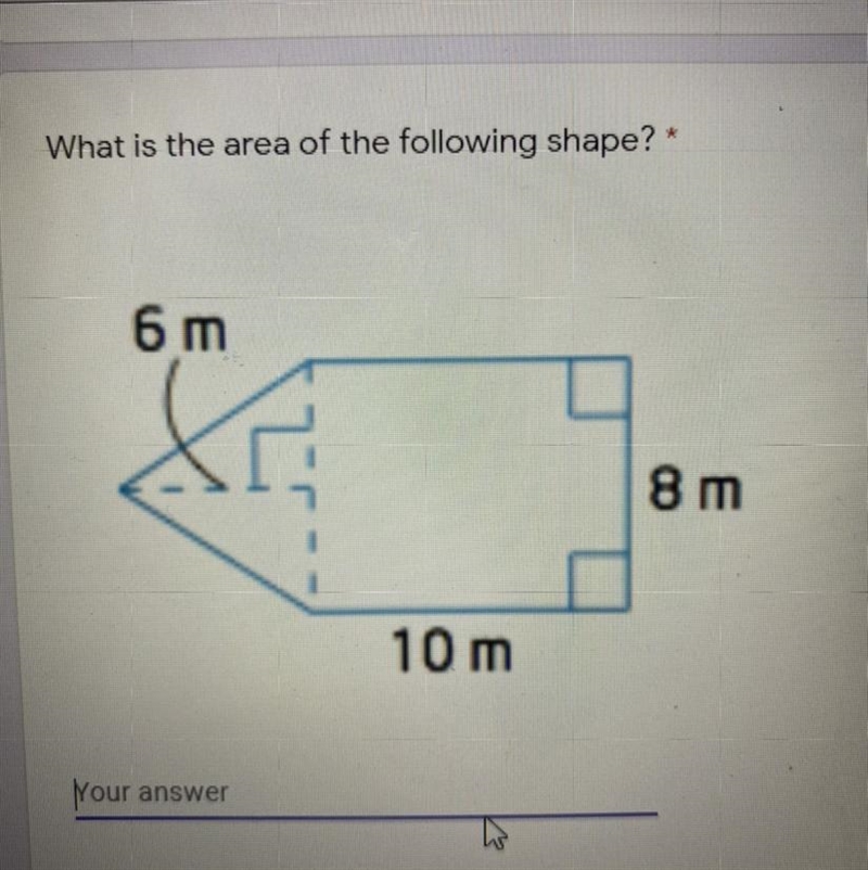 What is the area of the following shape?-example-1