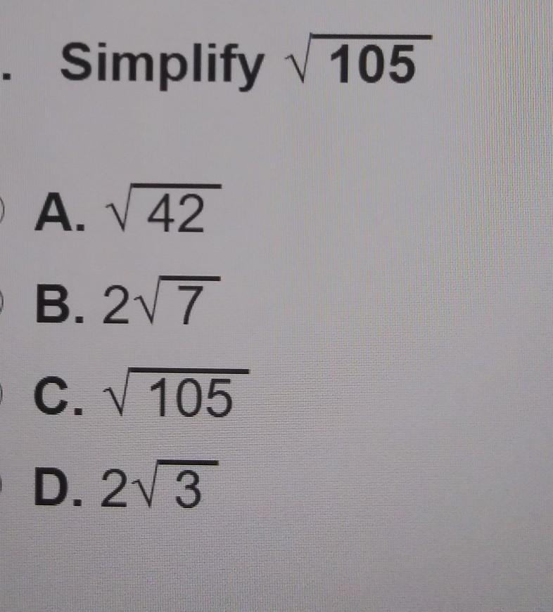 Simplify √(105) ​-example-1