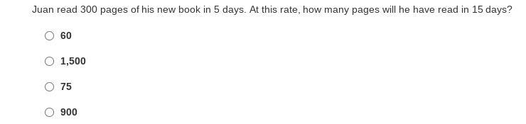 Juan read 300 pages of his new book in 5 days. At this rate, how many pages will he-example-1