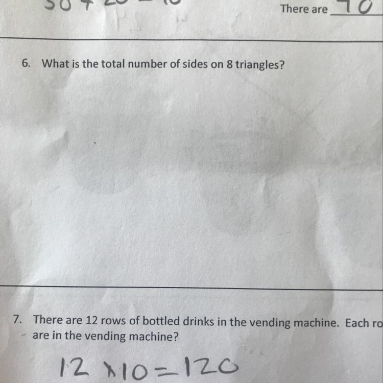 What is the total number of the side on 8 triangle-example-1