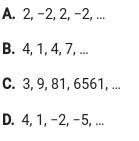 Which of the following is an arithmetic sequence?-example-1