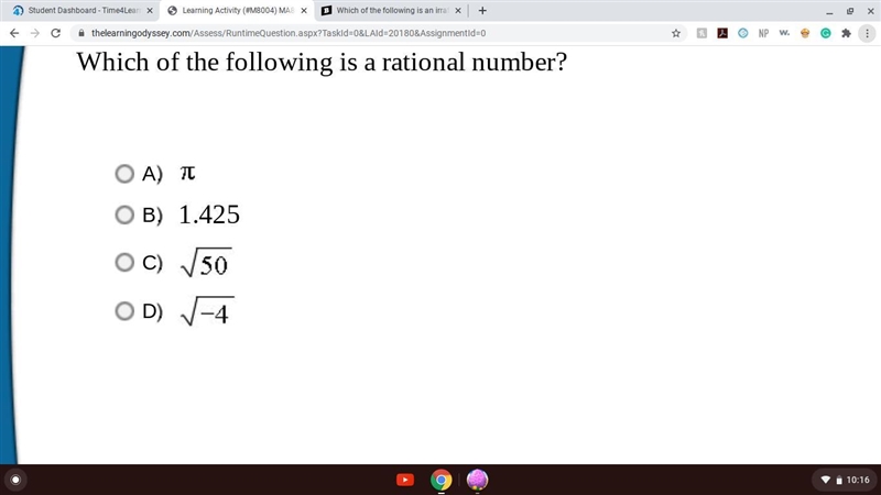 Which of the following is a rational number-example-1