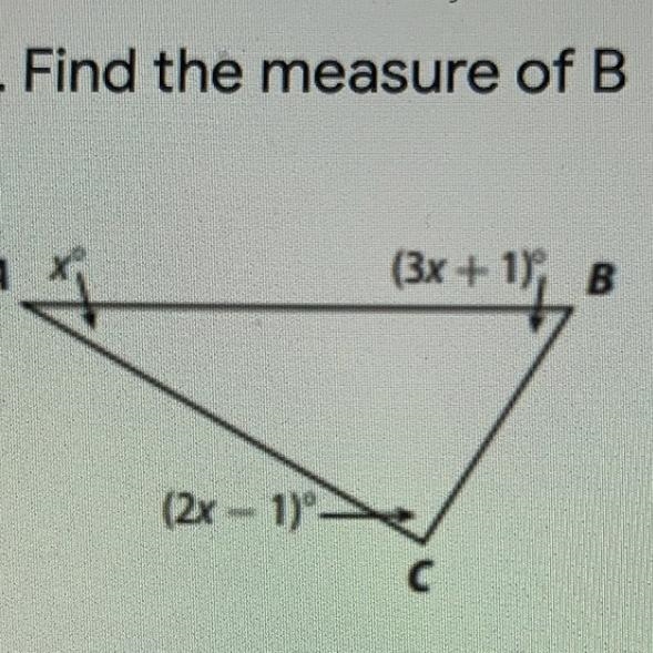 Find the measure of B A. 65 B. 91 C. 30-example-1