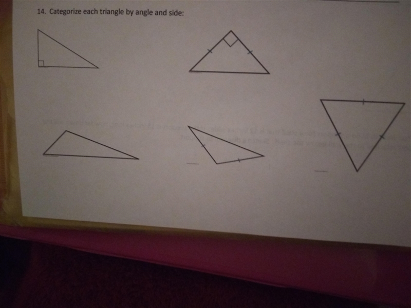 Can someone help me do this problem on triangles please?I need to categorize what-example-1