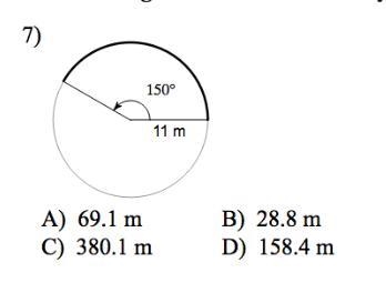 Find the length of the arc. Round to the nearest tenth.-example-1