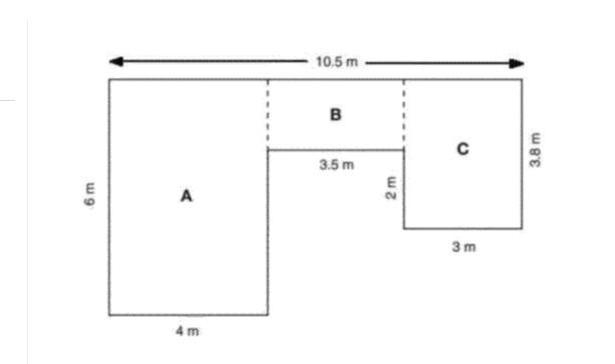 What is the area of the composite figure shown?-example-1