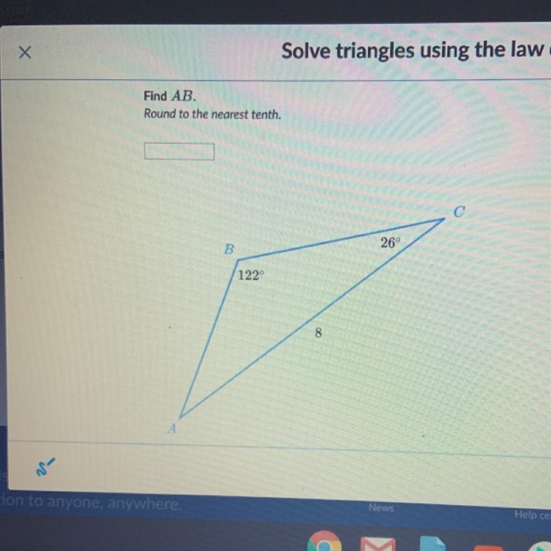 Find AB Round to the nearest tenth.-example-1