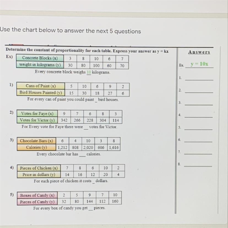 Which equation represents table 1 Which equation represents table 2 Which equation-example-1