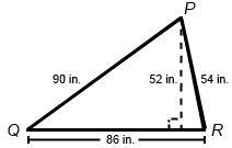 What is the area of triangle PQR?-example-1