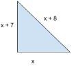 Determine the value of x for the triangle. show work.-example-1