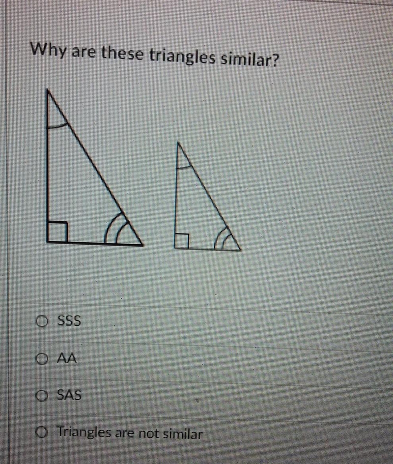 Why are these triangles similar?​-example-1