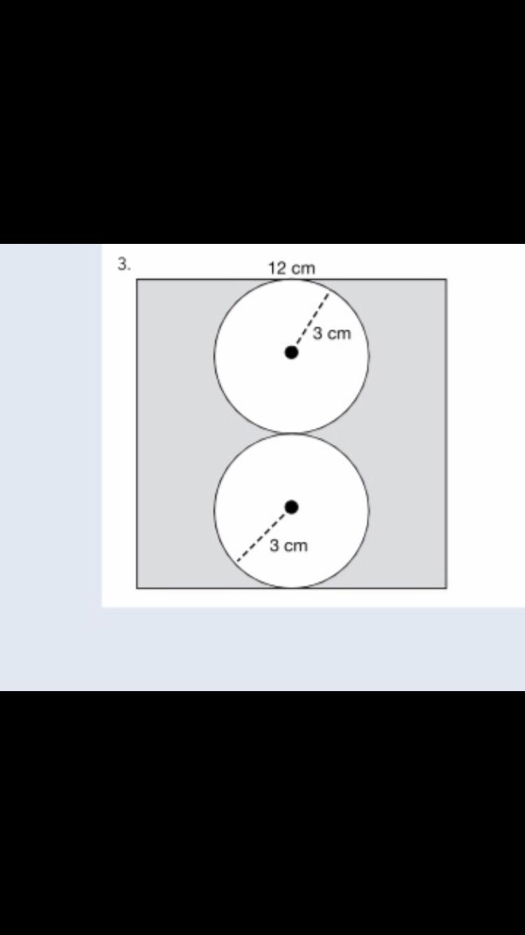 Calculate the area of the shaded region in each figure. Use 3.14 and round to the-example-1