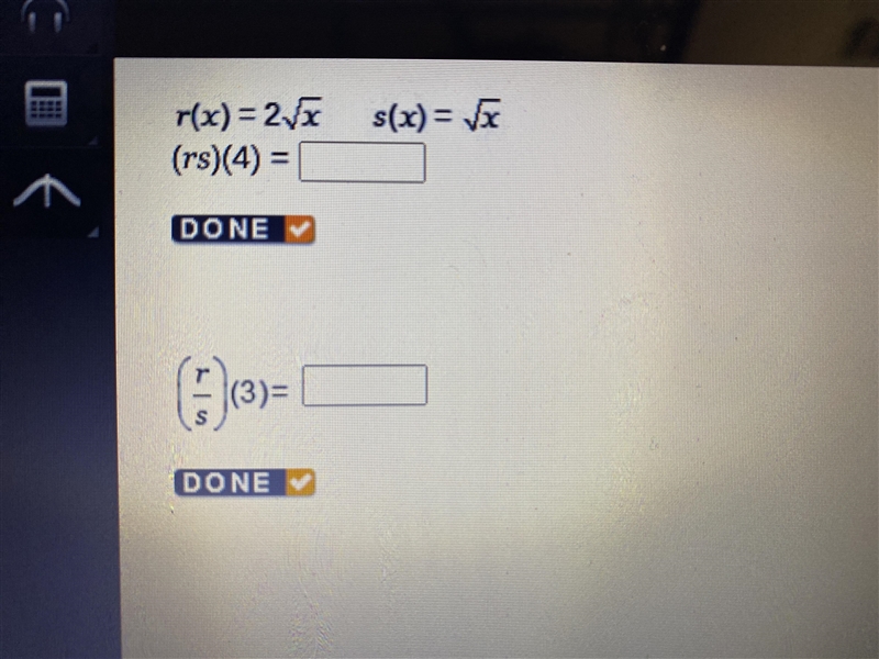 Algebra 2: Finding Values of Product and Quotient Functions-example-1