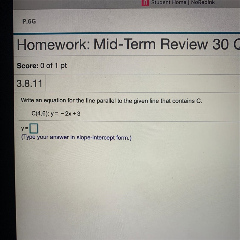 C(4,6); y = - 2x + 3-example-1