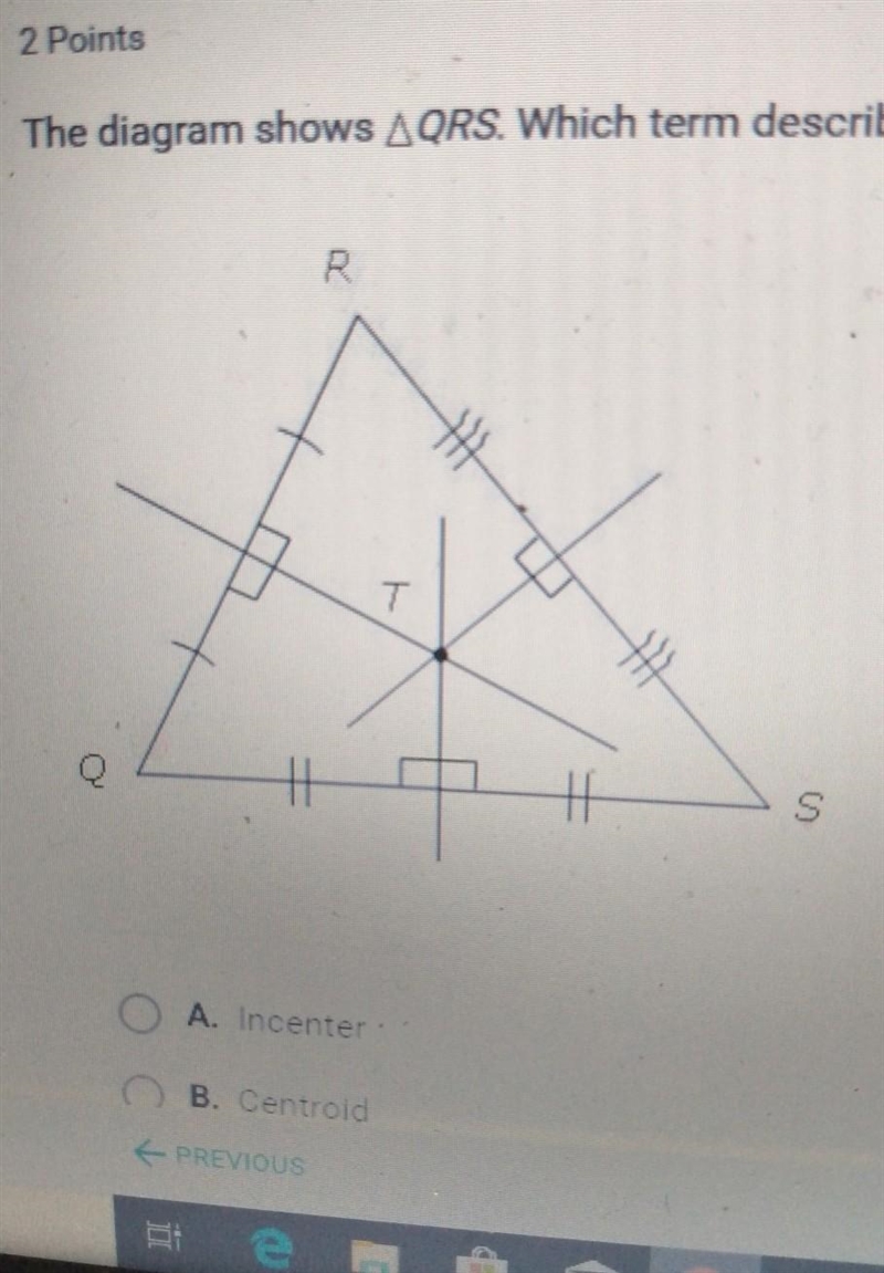 The diagram shows AQRS. Which term describes point ?​-example-1