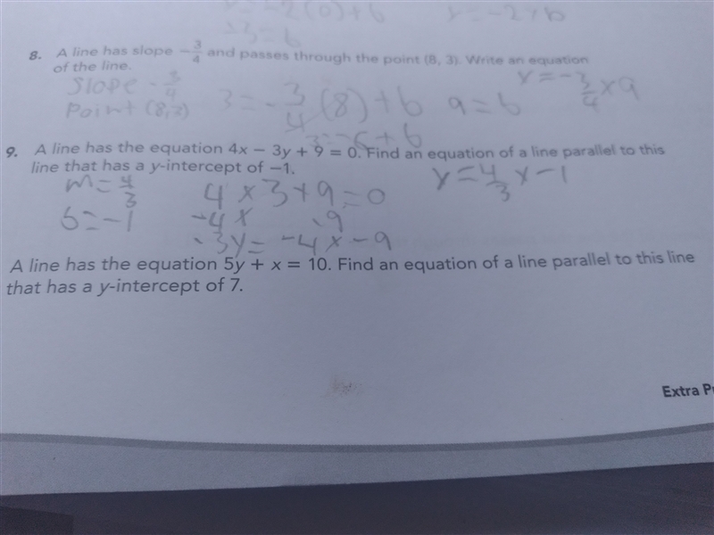 Plz hurry 69 points just cuz im nice A line has the equation 5y + x = 10 find an equation-example-1