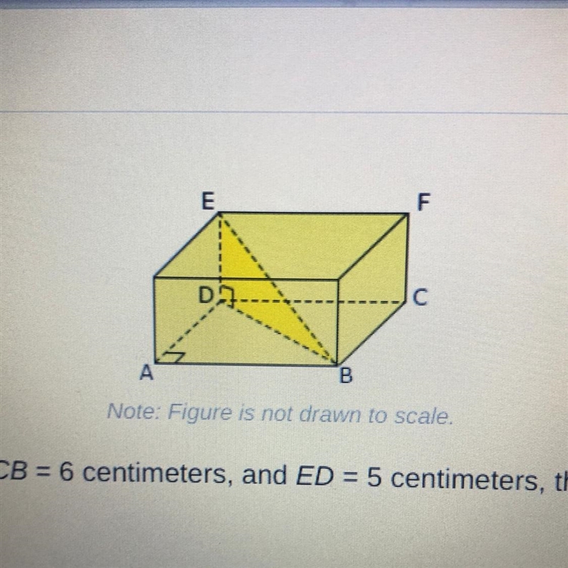 PLEASE HELP!!! In the figure above, if AB = 8 centimeters, CB = 6 centimeters, and-example-1