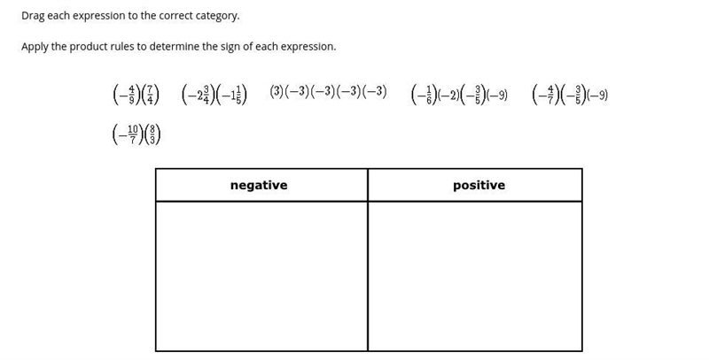 Apply the product rules to determine the sign of each expression-example-1