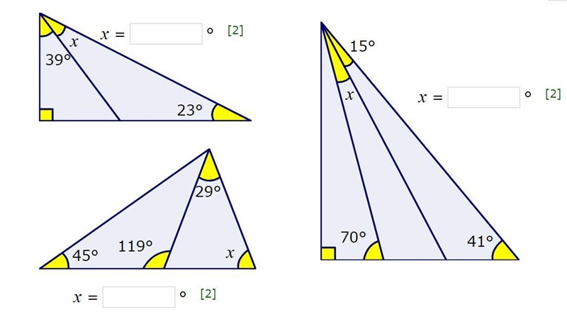 What are the angles x?-example-1