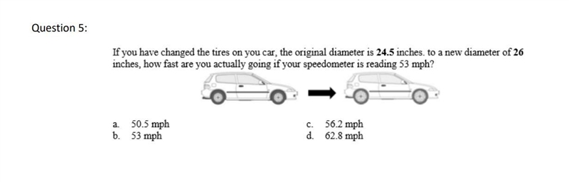 If you have changed the tires on your car, the original diameter is 24.5 inches. to-example-1