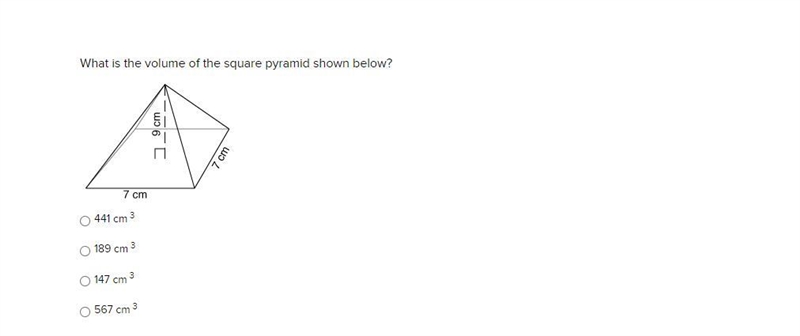 What is the volume of the square pyramid shown below?-example-1