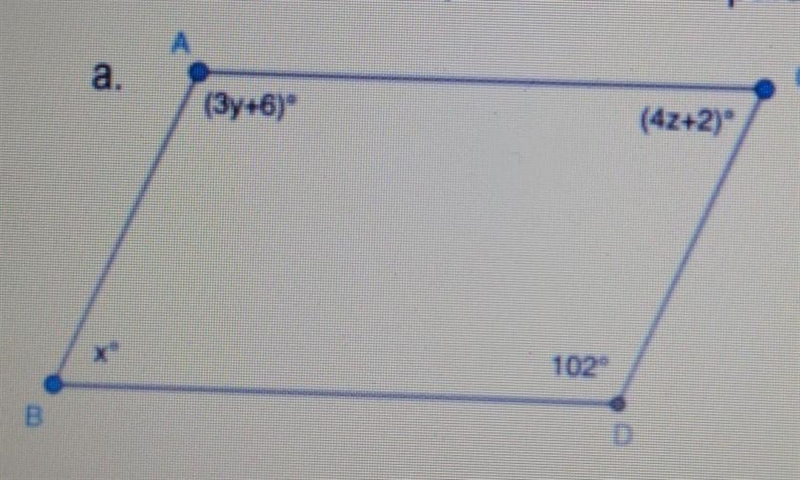 Given that each quadrilateral is a parallelogram, find the missing value​-example-1