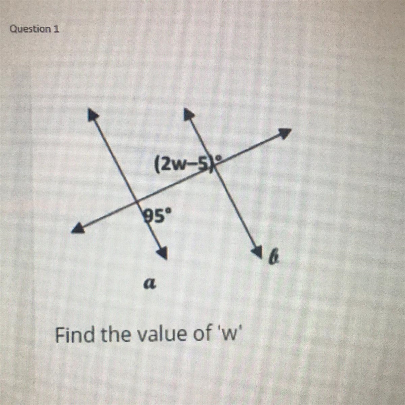 (2w-5 95 Find the value of 'w'-example-1