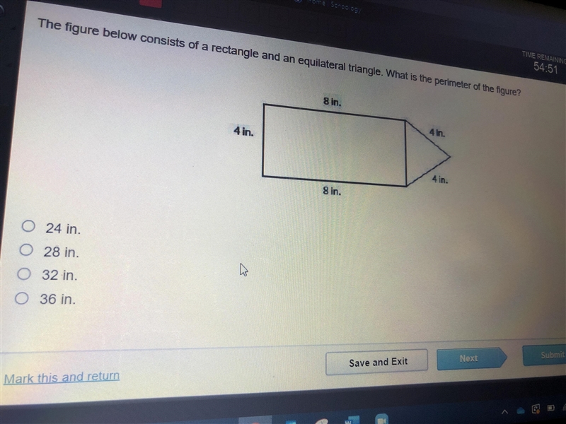 the figure below consists of a rectangle and an equilateral triangle. What is the-example-1