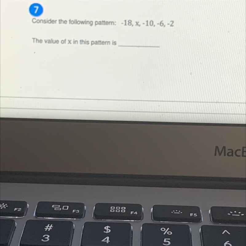 Consider the following patter: -18, X, -10, -6, -2 The value of x in this pattern-example-1