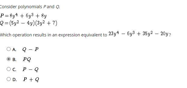 Which operation results in an expression equivalent to ? 23y^4 - 6y^3 + 35y^2 - 20y-example-1